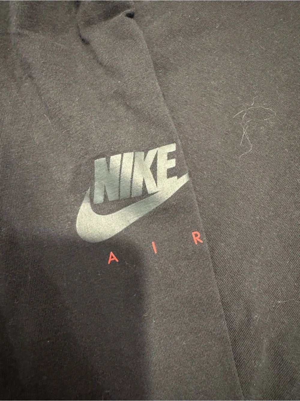 Jordan Black Long Sleeve Shirt with Grey Logos and Red Jumpman